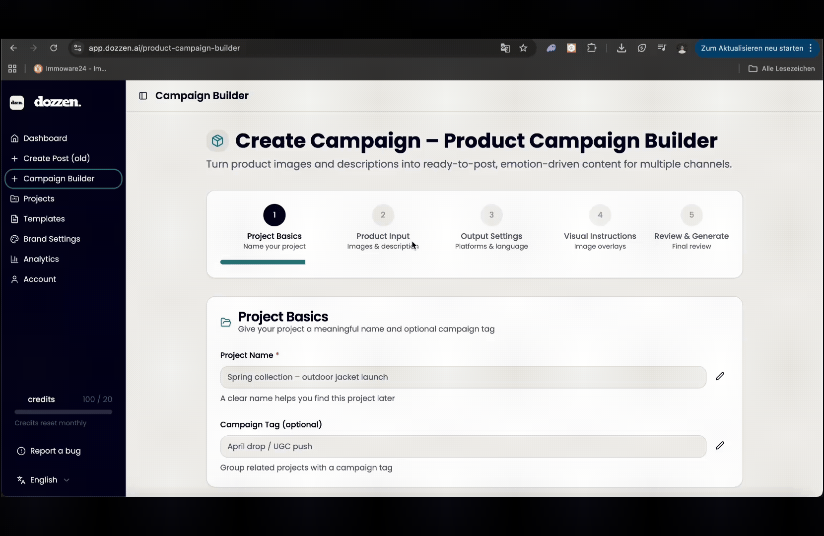 dozzen app: transform content into LinkedIn, Instagram, TikTok and Facebook posts in seconds